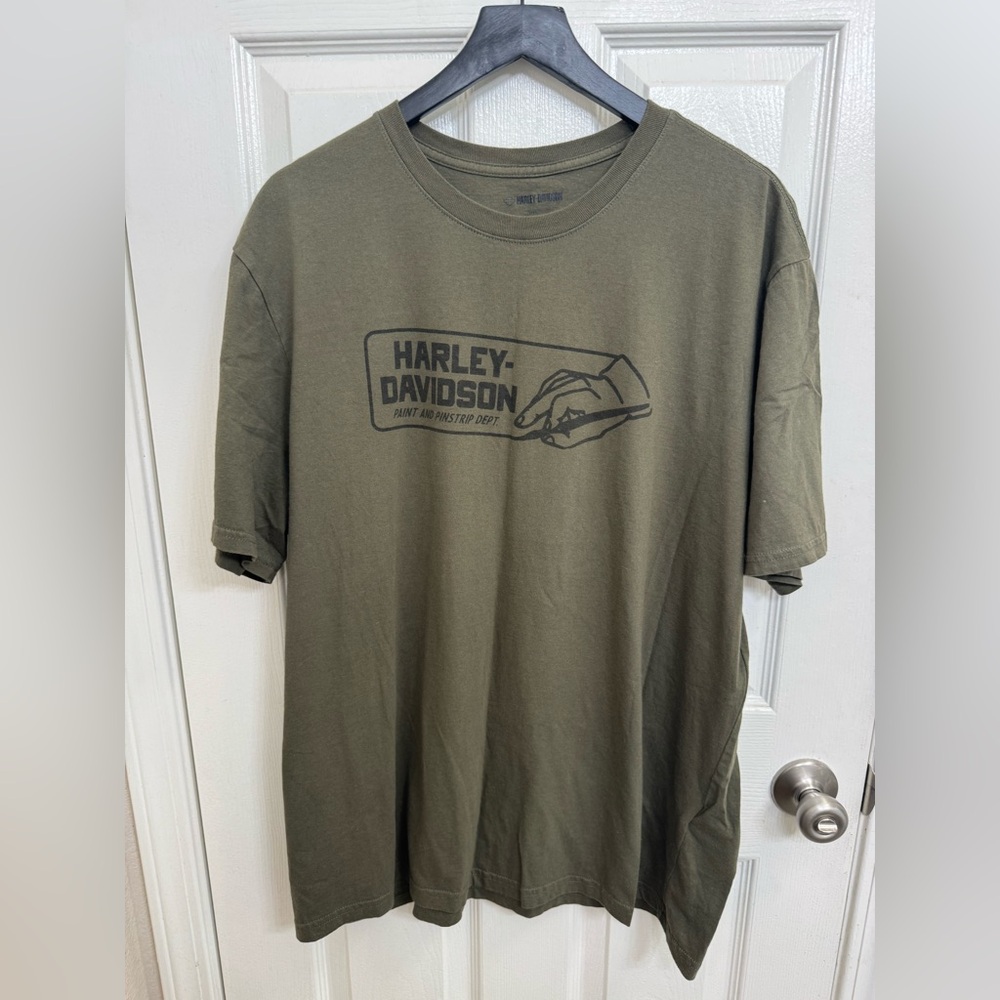 Harley Davidson Green Pin Stripe T Shirt